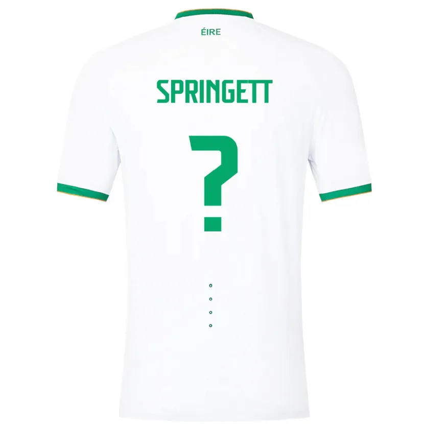 Danxen Kinder Irische Tony Springett #0 Weiß Auswärtstrikot Trikot 24-26 T-Shirt