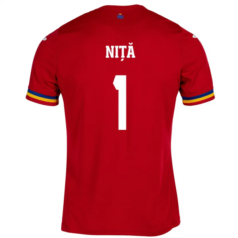 Danxen Kinder Rumänische Florin Niță #1 Rot Auswärtstrikot Trikot 24-26 T-Shirt