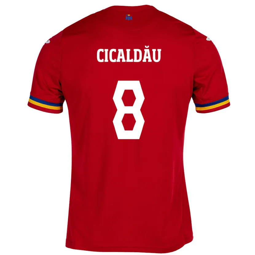 Danxen Kinder Rumänische Alexandru Cicâldău #8 Rot Auswärtstrikot Trikot 24-26 T-Shirt