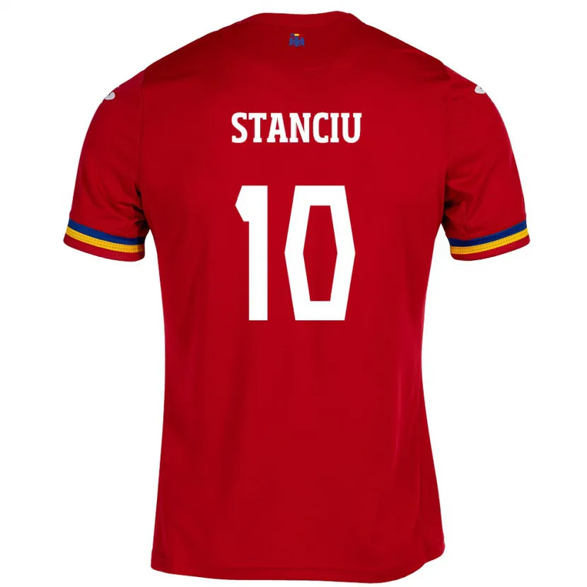 Danxen Kinder Rumänische Nicolae Stanciu #10 Rot Auswärtstrikot Trikot 24-26 T-Shirt