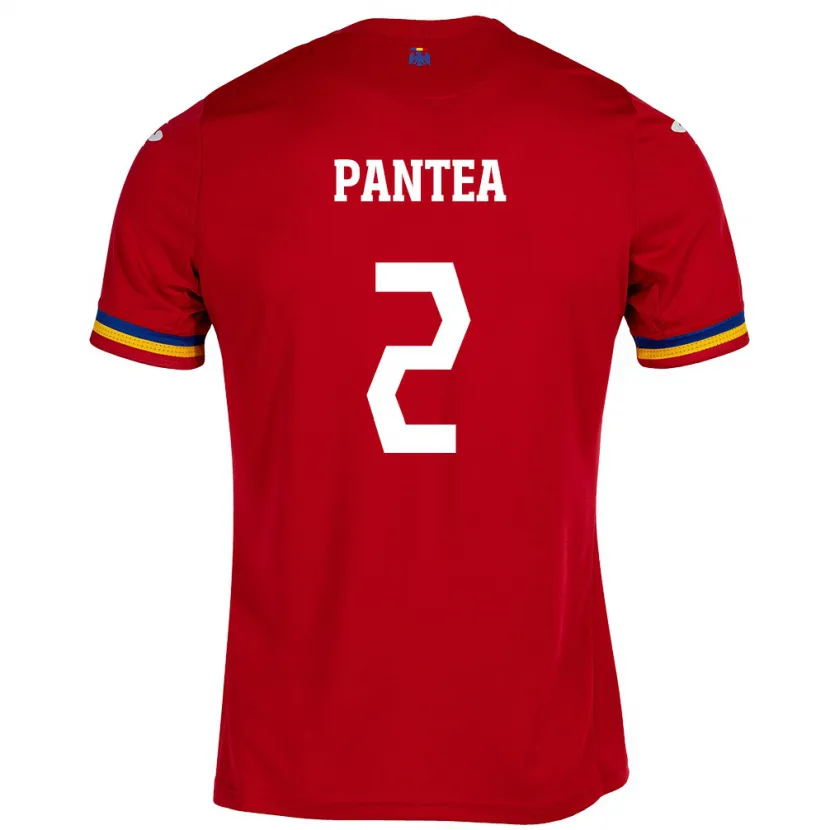 Danxen Kinder Rumänische Alexandru Pantea #2 Rot Auswärtstrikot Trikot 24-26 T-Shirt