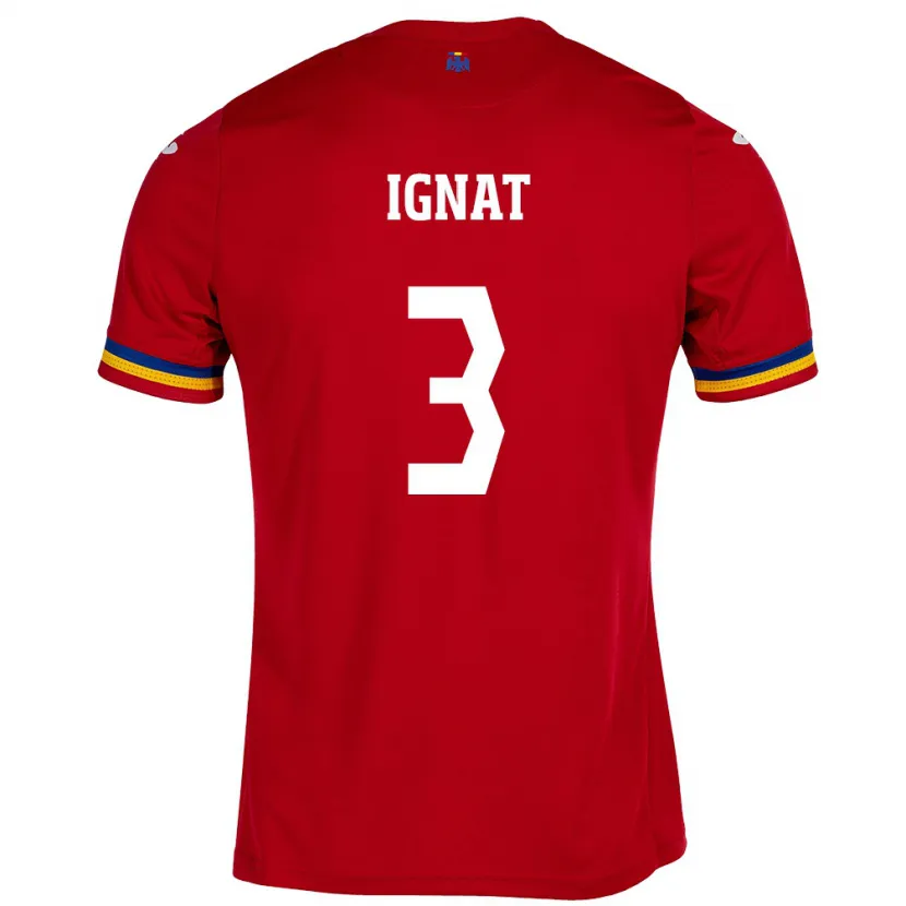 Danxen Kinder Rumänische Cristian Ignat #3 Rot Auswärtstrikot Trikot 24-26 T-Shirt