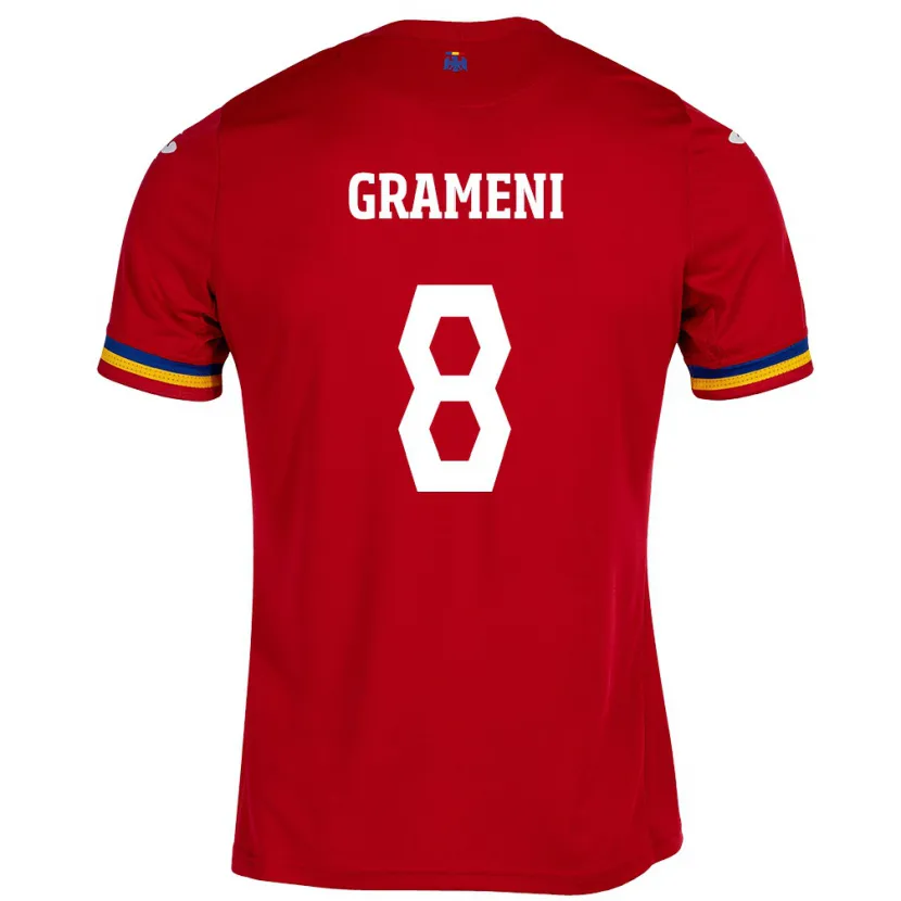 Danxen Kinder Rumänische Constantin Grameni #8 Rot Auswärtstrikot Trikot 24-26 T-Shirt