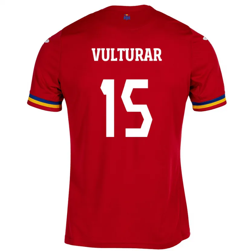 Danxen Kinder Rumänische Cătălin Vulturar #15 Rot Auswärtstrikot Trikot 24-26 T-Shirt
