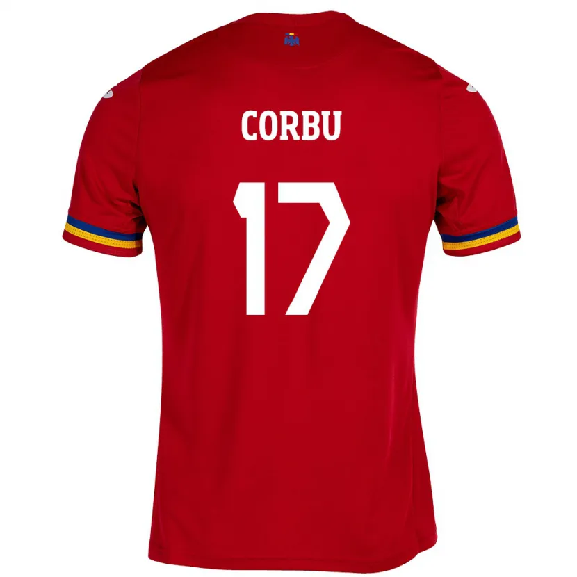 Danxen Kinder Rumänische Marius Corbu #17 Rot Auswärtstrikot Trikot 24-26 T-Shirt