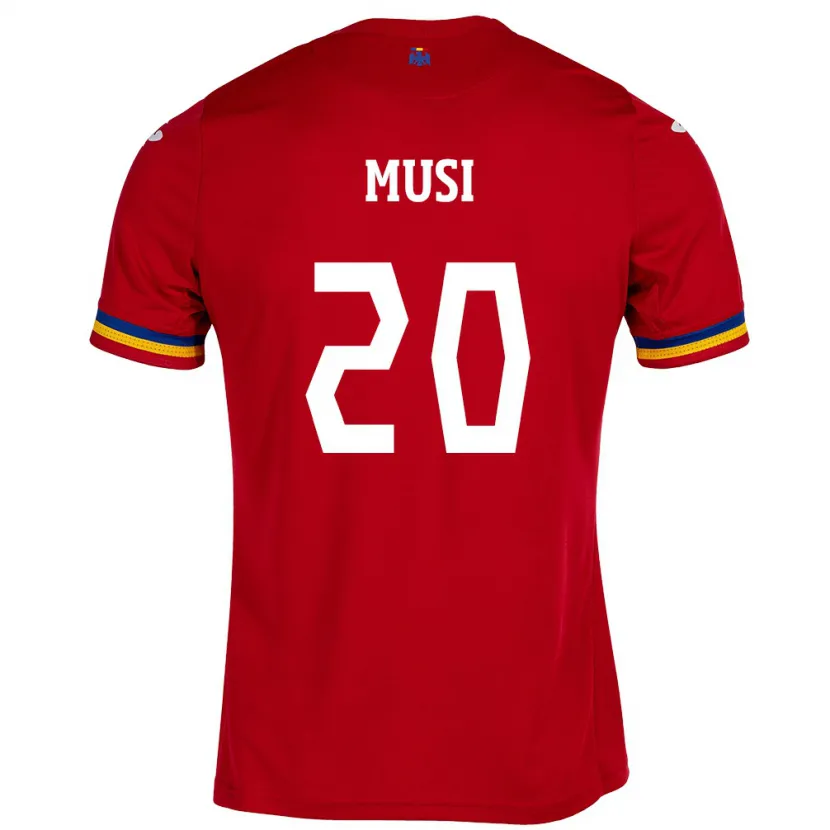 Danxen Kinder Rumänische Alexandru Musi #20 Rot Auswärtstrikot Trikot 24-26 T-Shirt