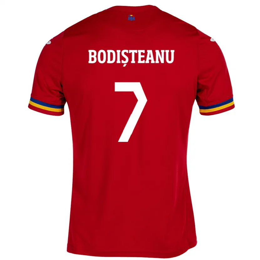 Danxen Kinder Rumänische Ștefan Bodișteanu #7 Rot Auswärtstrikot Trikot 24-26 T-Shirt