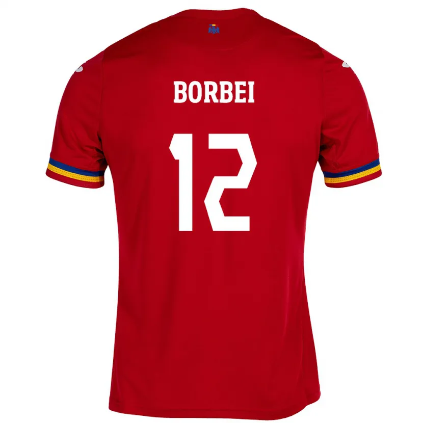 Danxen Kinder Rumänische Alexandru Borbei #12 Rot Auswärtstrikot Trikot 24-26 T-Shirt