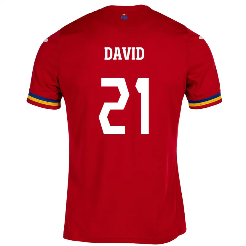Danxen Kinder Rumänische Gabriel David #21 Rot Auswärtstrikot Trikot 24-26 T-Shirt