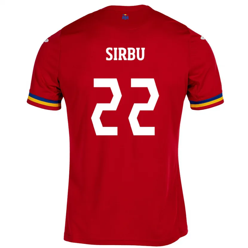 Danxen Kinder Rumänische Dan Sîrbu #22 Rot Auswärtstrikot Trikot 24-26 T-Shirt