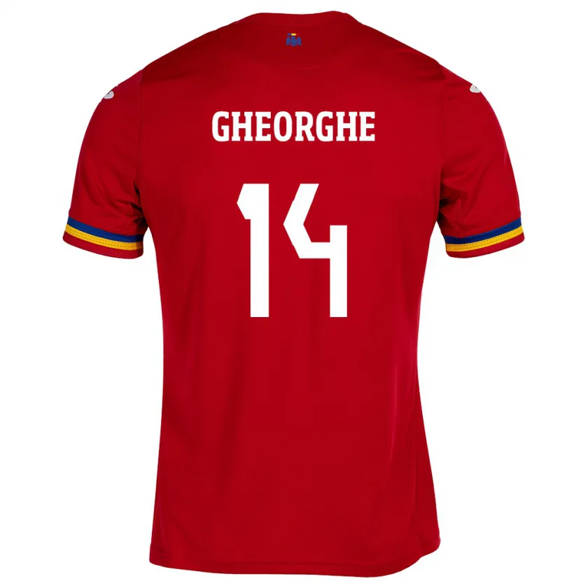 Danxen Kinder Rumänische Costyn Gheorghe #14 Rot Auswärtstrikot Trikot 24-26 T-Shirt