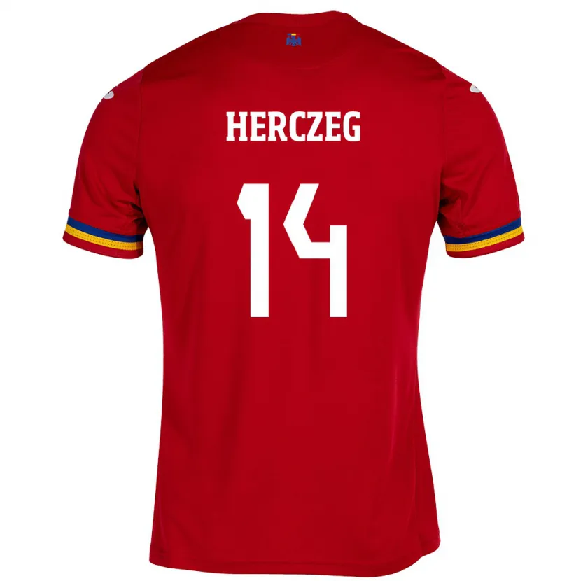 Danxen Kinder Rumänische Andrea Herczeg #14 Rot Auswärtstrikot Trikot 24-26 T-Shirt