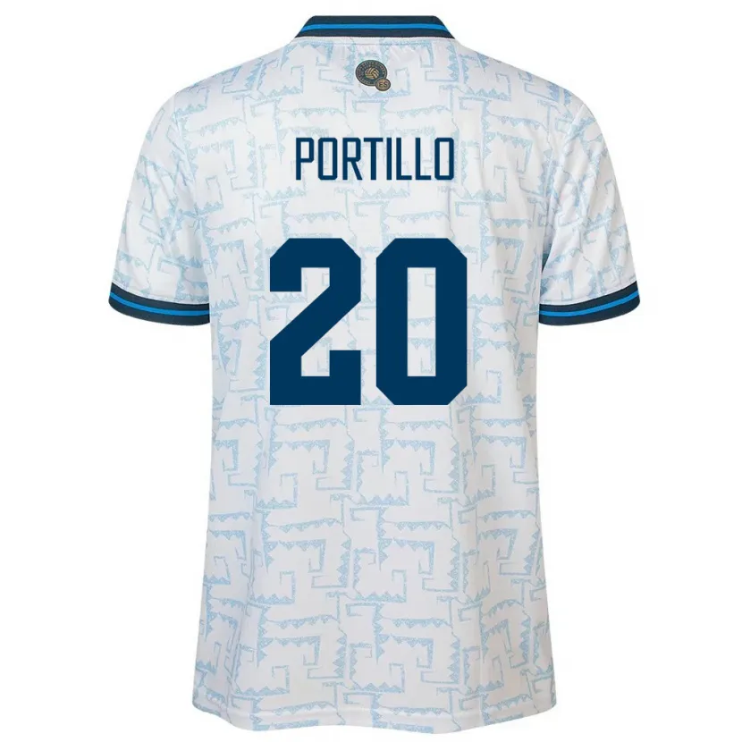 Danxen Kinder El Salvador Isaac Portillo #20 Weiß Auswärtstrikot Trikot 24-26 T-Shirt