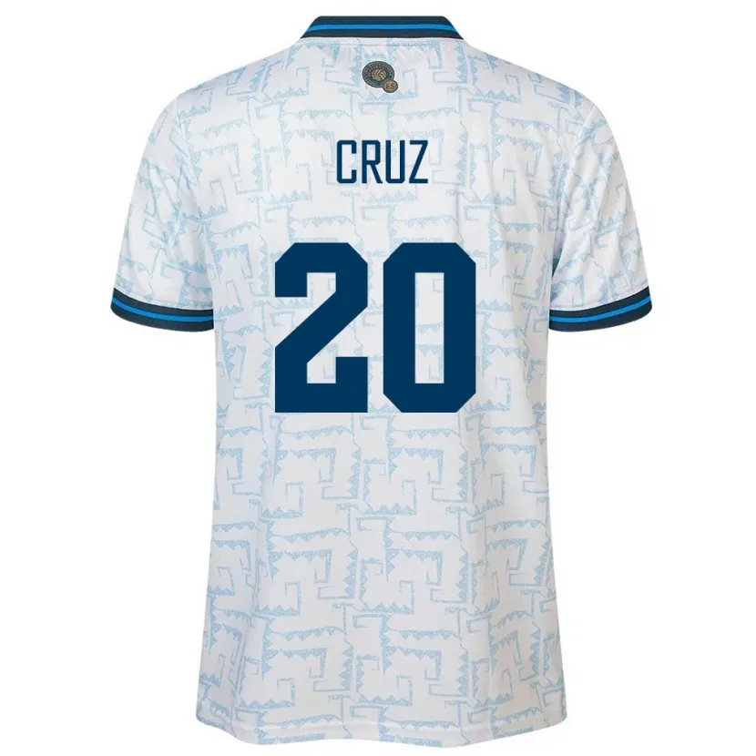 Danxen Kinder El Salvador Jorge Cruz #20 Weiß Auswärtstrikot Trikot 24-26 T-Shirt