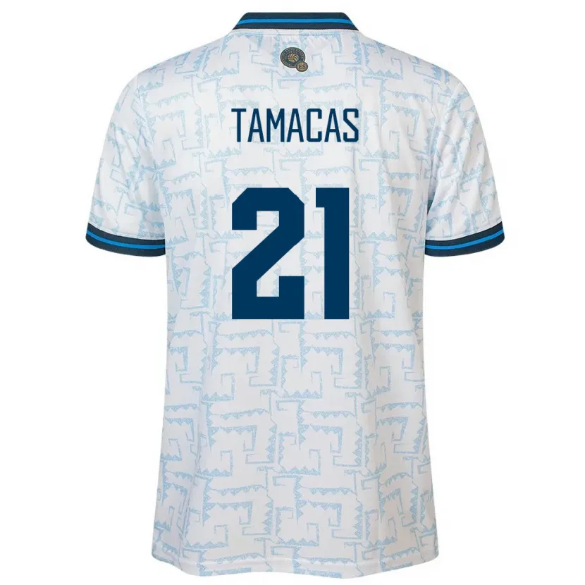 Danxen Kinder El Salvador Bryan Tamacas #21 Weiß Auswärtstrikot Trikot 24-26 T-Shirt