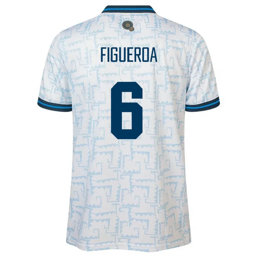 Danxen Kinder El Salvador Elder Figueroa #6 Weiß Auswärtstrikot Trikot 24-26 T-Shirt