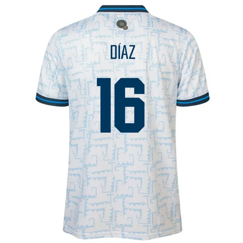 Danxen Kinder El Salvador Wilber Díaz #16 Weiß Auswärtstrikot Trikot 24-26 T-Shirt
