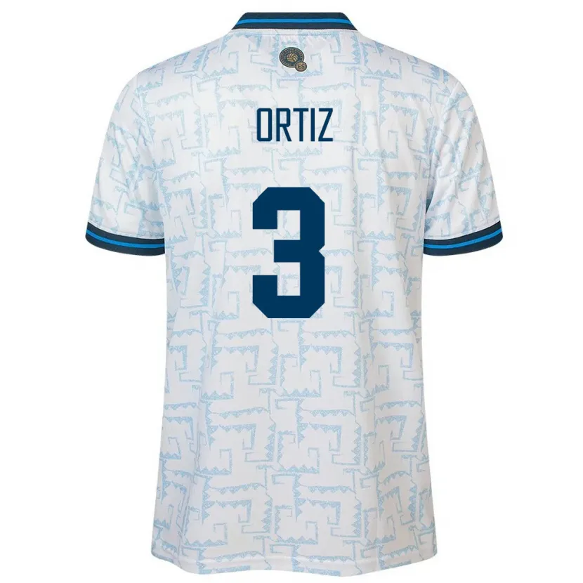 Danxen Kinder El Salvador Priscila Ortiz #3 Weiß Auswärtstrikot Trikot 24-26 T-Shirt