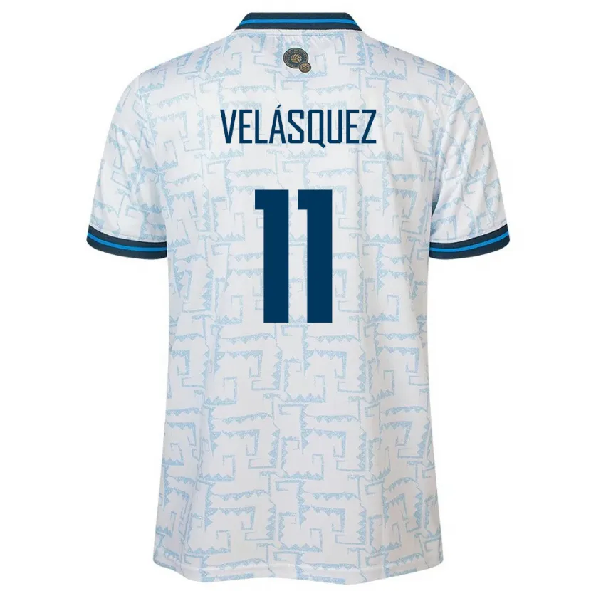 Danxen Kinder El Salvador Jackeline Velásquez #11 Weiß Auswärtstrikot Trikot 24-26 T-Shirt
