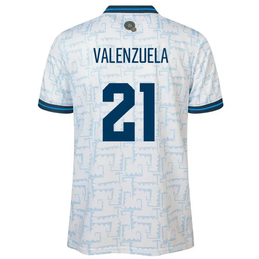 Danxen Kinder El Salvador Ana Valenzuela #21 Weiß Auswärtstrikot Trikot 24-26 T-Shirt