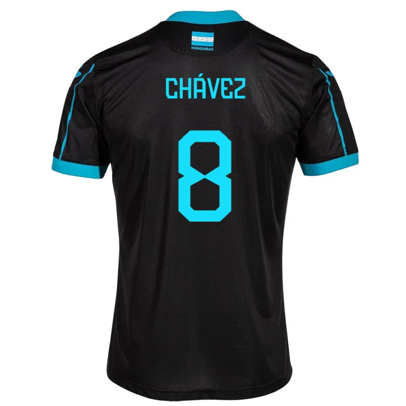 Danxen Kinder Honduras Gerson Chávez #8 Schwarz Auswärtstrikot Trikot 24-26 T-Shirt