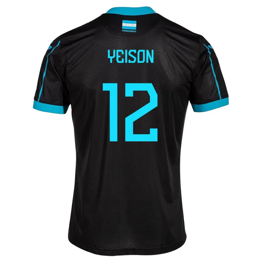 Danxen Kinder Honduras Yeison Mejía #12 Schwarz Auswärtstrikot Trikot 24-26 T-Shirt