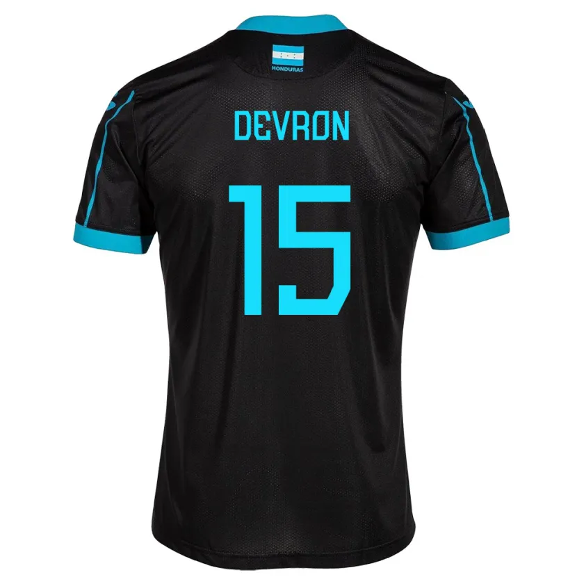 Danxen Kinder Honduras Devron García #15 Schwarz Auswärtstrikot Trikot 24-26 T-Shirt