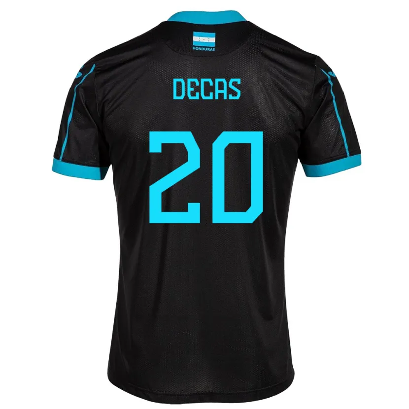 Danxen Kinder Honduras Wesly Decas #20 Schwarz Auswärtstrikot Trikot 24-26 T-Shirt