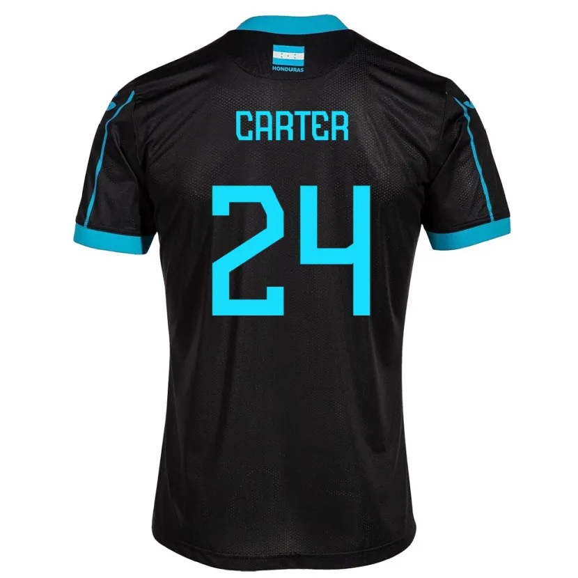 Danxen Kinder Honduras Daniel Carter #24 Schwarz Auswärtstrikot Trikot 24-26 T-Shirt