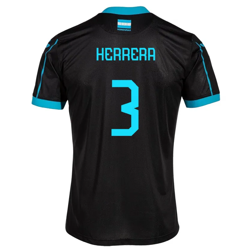 Danxen Kinder Honduras David Herrera #3 Schwarz Auswärtstrikot Trikot 24-26 T-Shirt