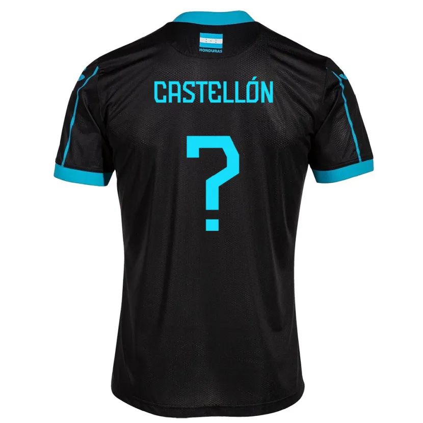 Danxen Kinder Honduras Ingris Castellón #0 Schwarz Auswärtstrikot Trikot 24-26 T-Shirt
