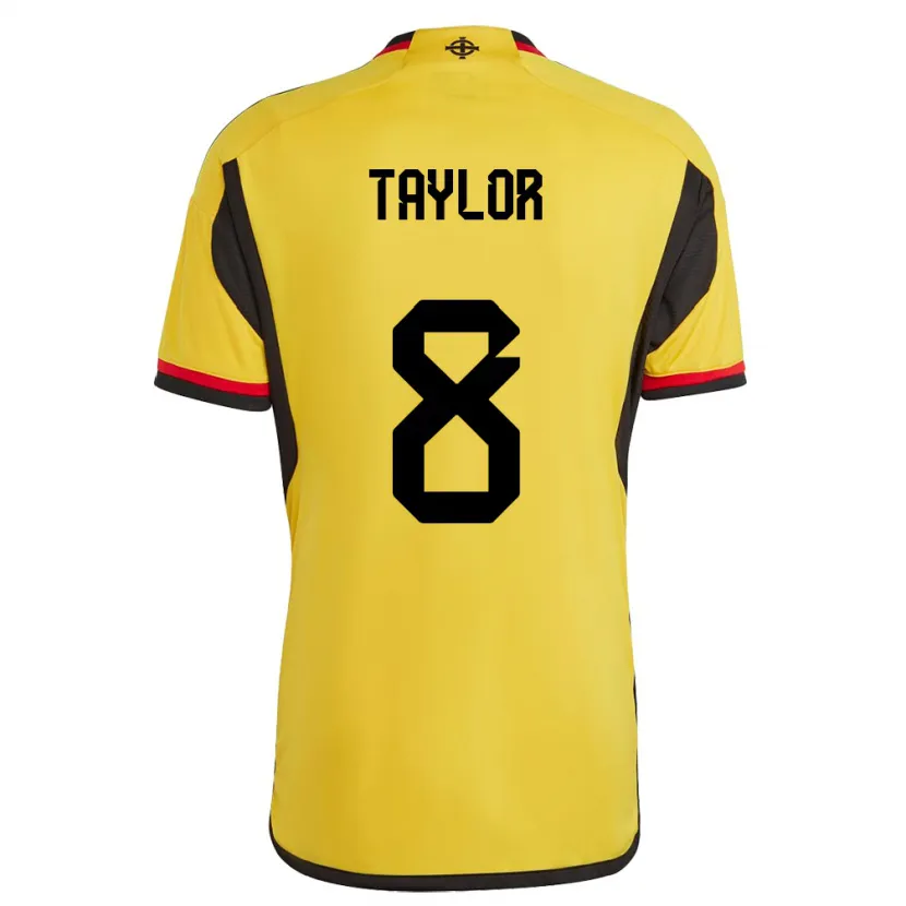Danxen Kinder Nordirland Dale Taylor #8 Weiß Auswärtstrikot Trikot 24-26 T-Shirt