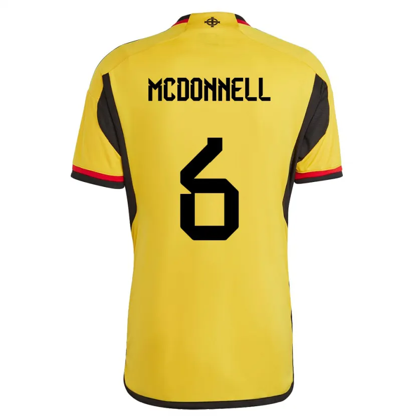 Danxen Kinder Nordirland Jamie Mcdonnell #6 Weiß Auswärtstrikot Trikot 24-26 T-Shirt