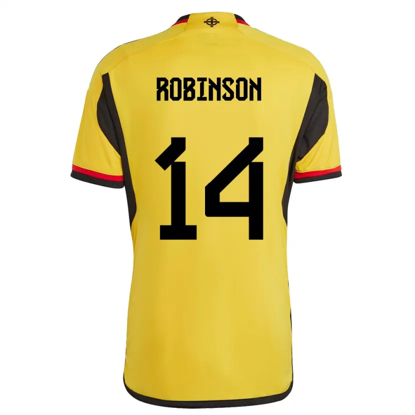 Danxen Kinder Nordirland Darren Robinson #14 Weiß Auswärtstrikot Trikot 24-26 T-Shirt