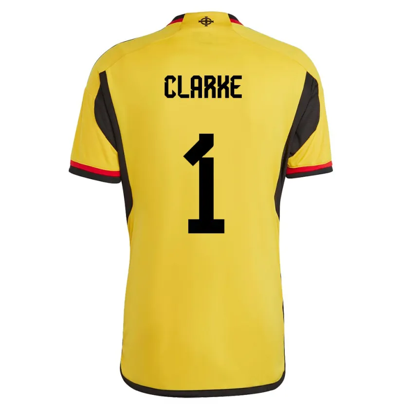 Danxen Kinder Nordirland Josh Clarke #1 Weiß Auswärtstrikot Trikot 24-26 T-Shirt