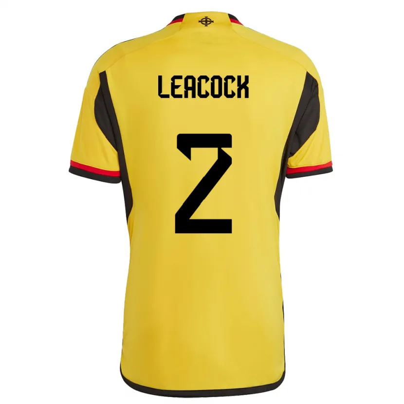Danxen Kinder Nordirland Callum Leacock #2 Weiß Auswärtstrikot Trikot 24-26 T-Shirt