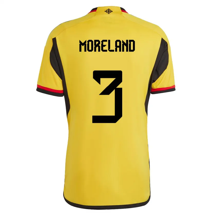 Danxen Kinder Nordirland Calum Moreland #3 Weiß Auswärtstrikot Trikot 24-26 T-Shirt