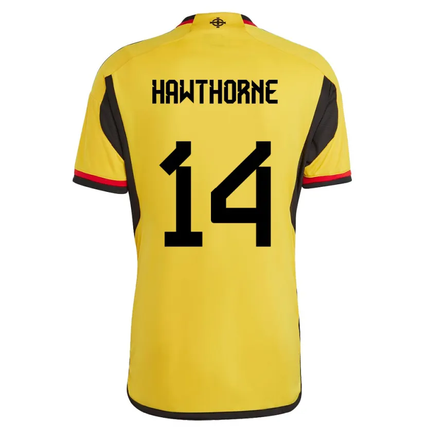 Danxen Kinder Nordirland Keevan Hawthorne #14 Weiß Auswärtstrikot Trikot 24-26 T-Shirt