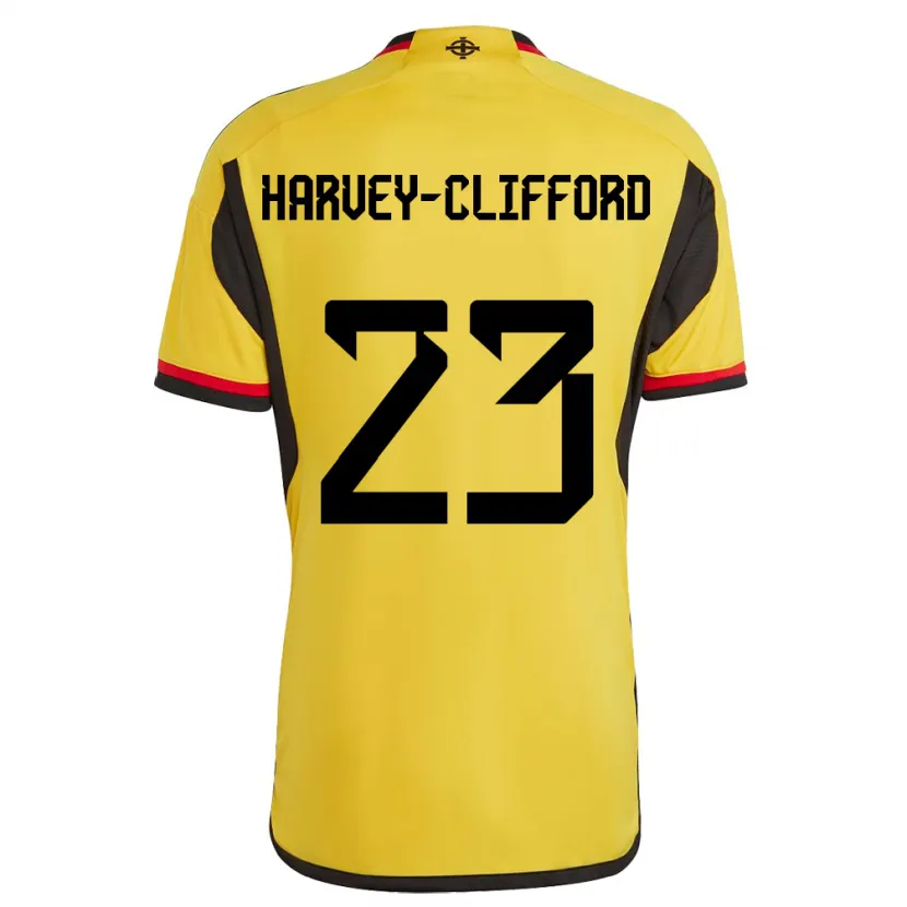 Danxen Kinder Nordirland Maddy Harvey-Clifford #23 Weiß Auswärtstrikot Trikot 24-26 T-Shirt