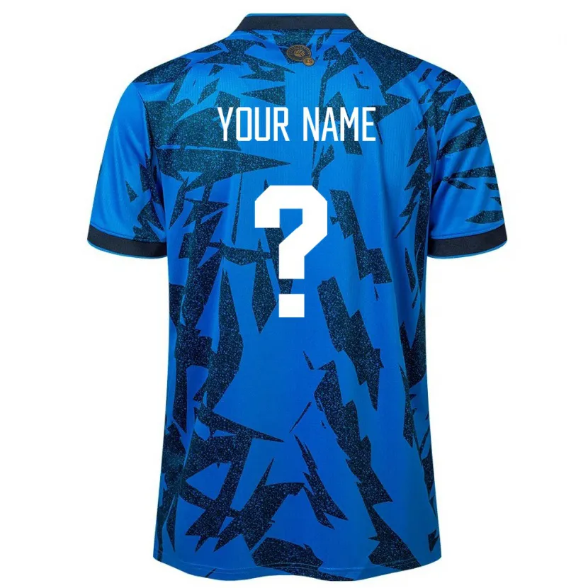 Danxen Herren El Salvador Ihren Namen #0 Blau Heimtrikot Trikot 24-26 T-Shirt