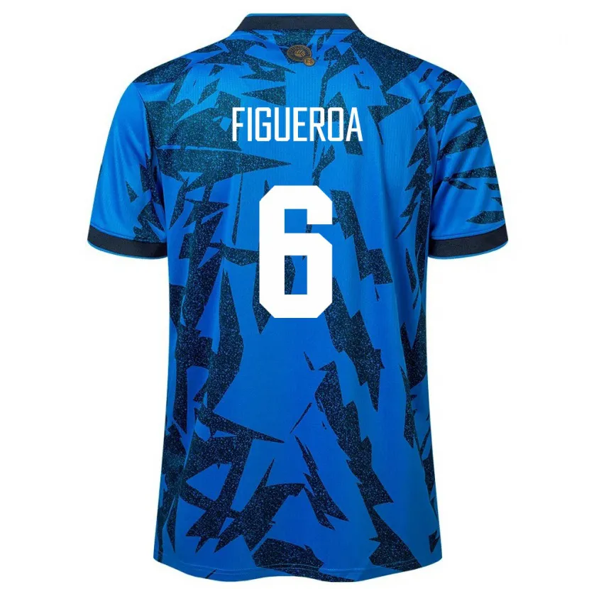 Danxen Herren El Salvador Elder Figueroa #6 Blau Heimtrikot Trikot 24-26 T-Shirt