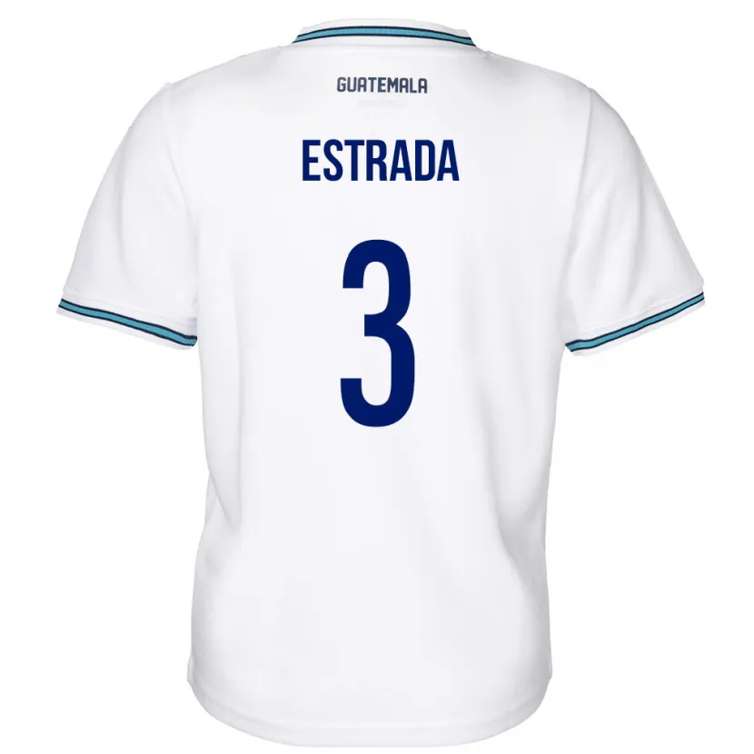 Danxen Herren Guatemala Carlos Estrada #3 Weiß Heimtrikot Trikot 24-26 T-Shirt