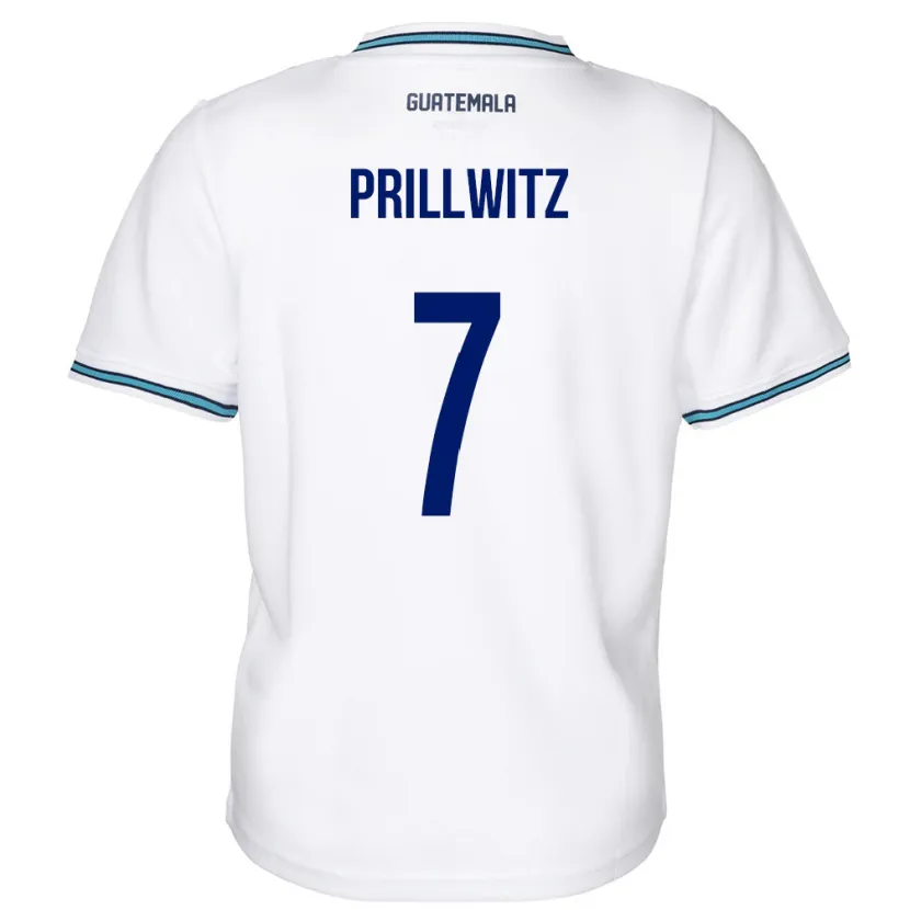 Danxen Herren Guatemala Héctor Prillwitz #7 Weiß Heimtrikot Trikot 24-26 T-Shirt