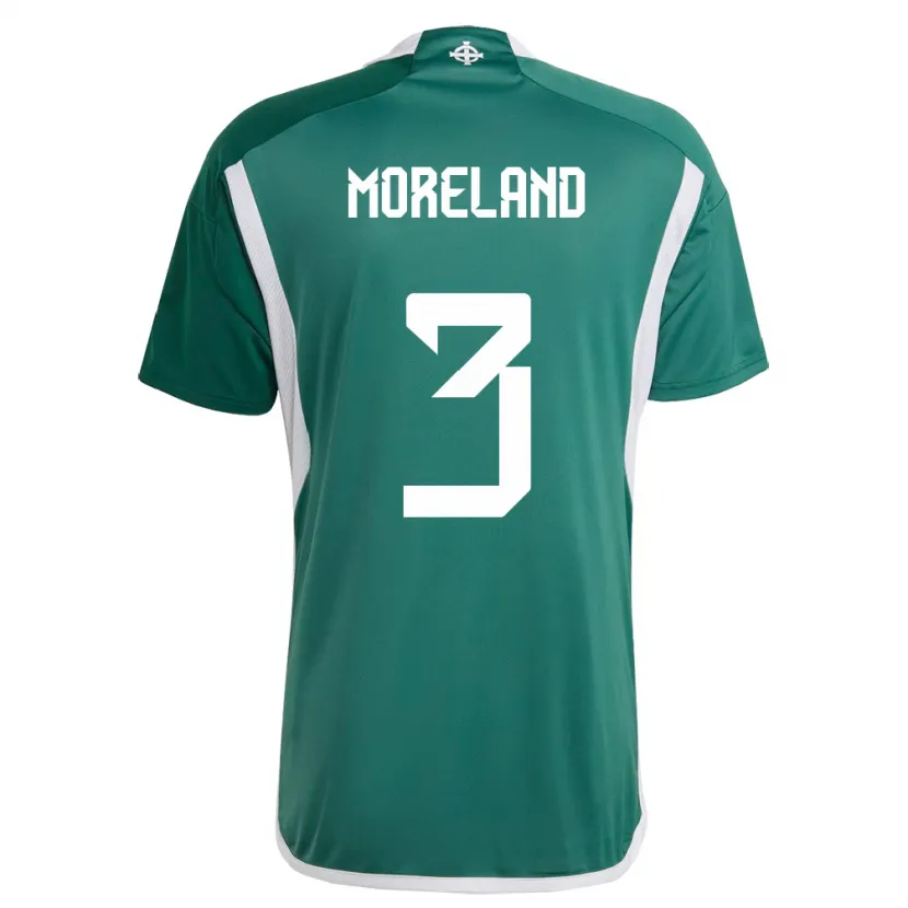 Danxen Herren Nordirland Calum Moreland #3 Grün Heimtrikot Trikot 24-26 T-Shirt