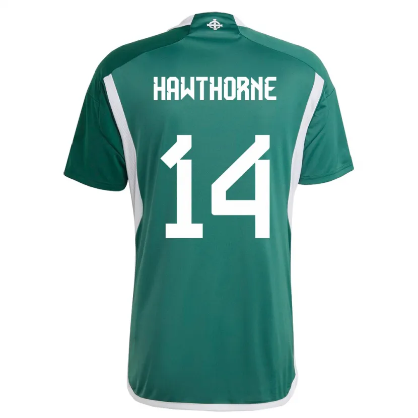 Danxen Herren Nordirland Keevan Hawthorne #14 Grün Heimtrikot Trikot 24-26 T-Shirt
