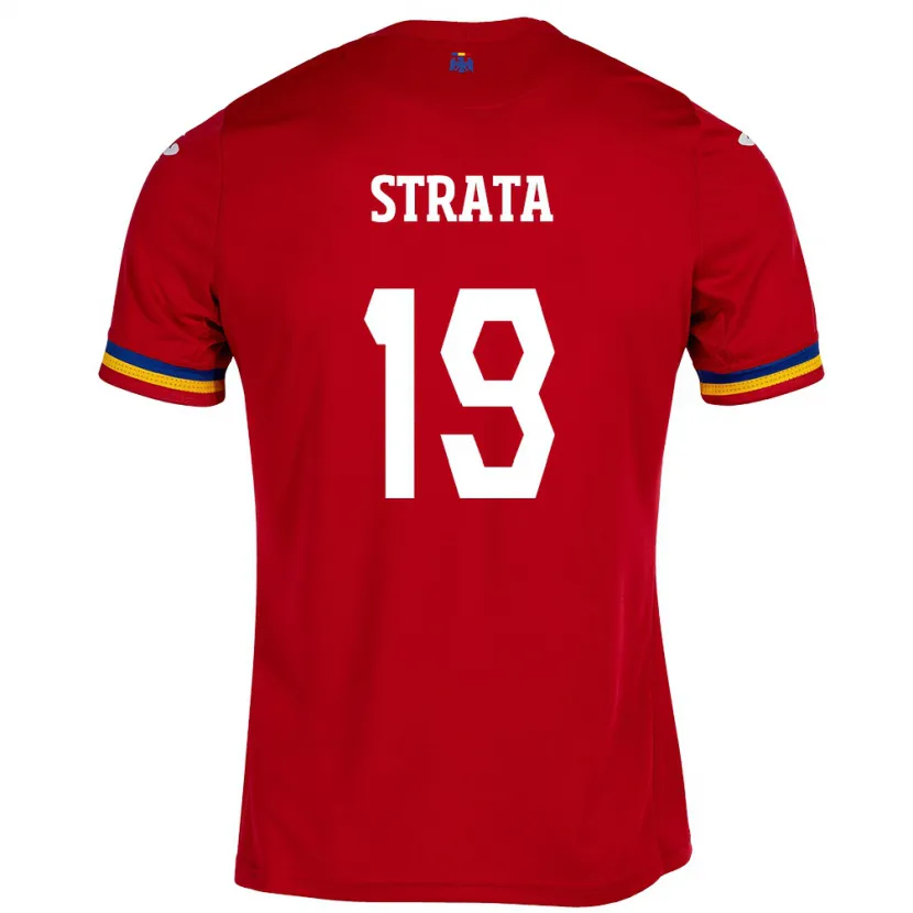 Danxen Herren Rumänische Tony Strata #19 Rot Auswärtstrikot Trikot 24-26 T-Shirt