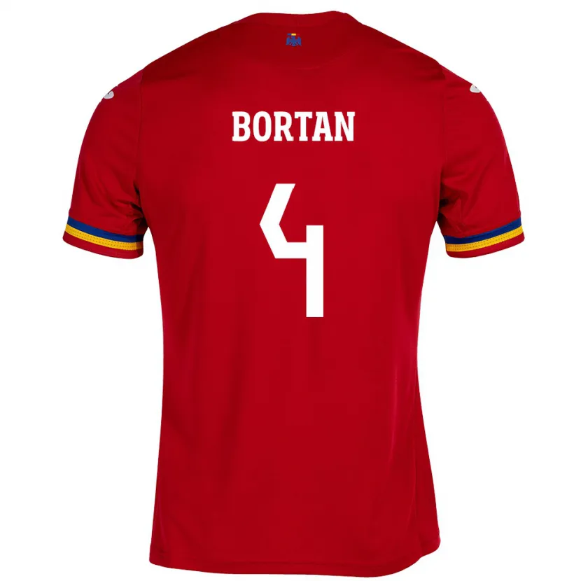 Danxen Herren Rumänische Ioana Bortan #4 Rot Auswärtstrikot Trikot 24-26 T-Shirt