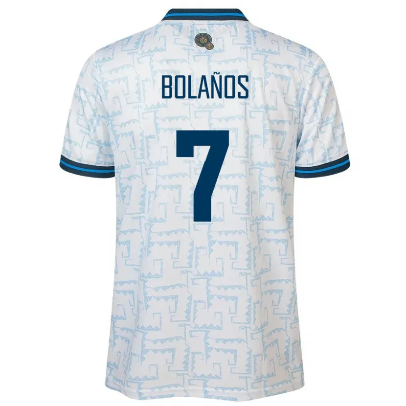 Danxen Herren El Salvador Javier Bolaños #7 Weiß Auswärtstrikot Trikot 24-26 T-Shirt