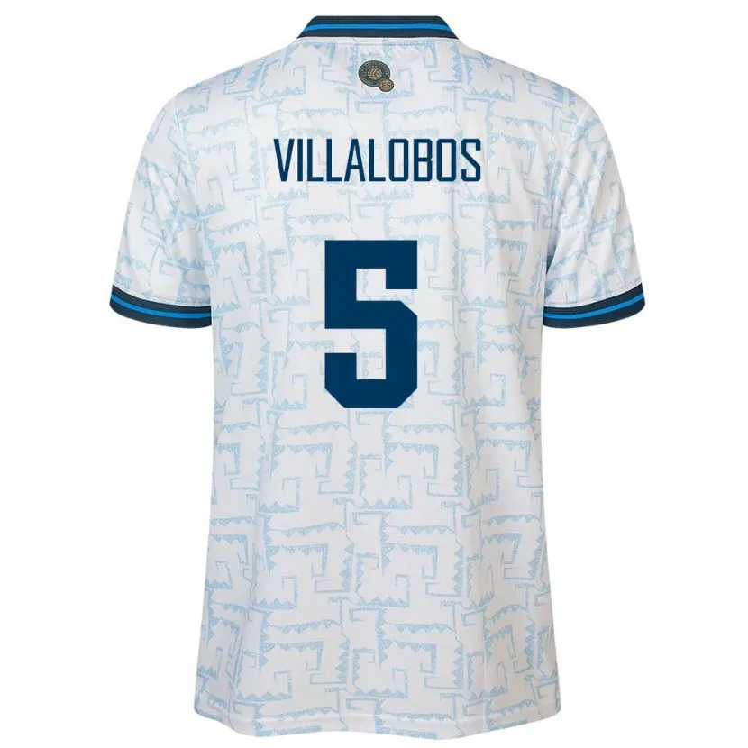 Danxen Herren El Salvador Kristian Villalobos #5 Weiß Auswärtstrikot Trikot 24-26 T-Shirt
