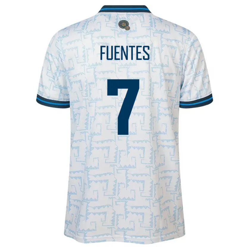 Danxen Herren El Salvador Danielle Fuentes #7 Weiß Auswärtstrikot Trikot 24-26 T-Shirt